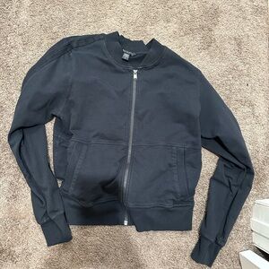 Athleta Black Bomber Zip-Up Jacket